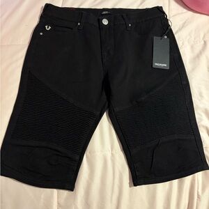True Religion Black Rinse Jean Shorts
